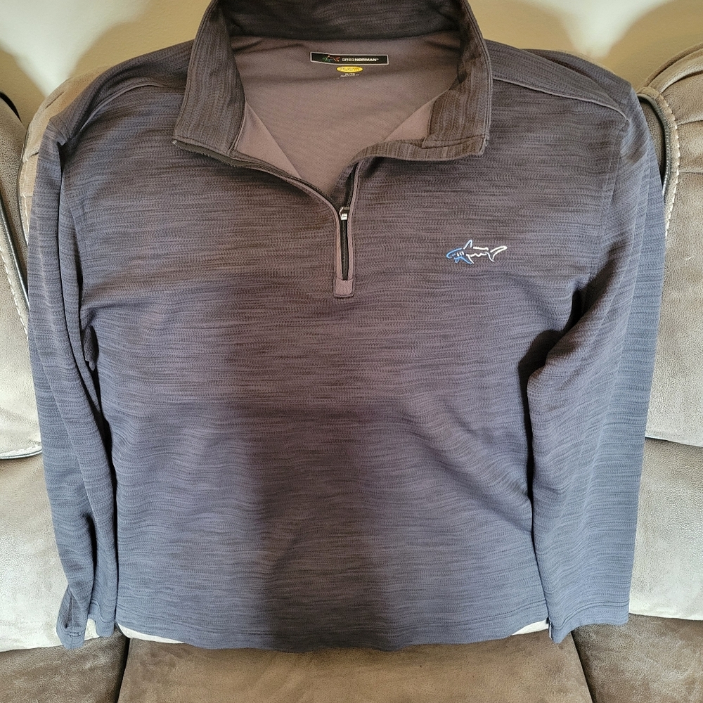Greg Norman Collection Gray Lightweight Shirt Jacket with Mock Neck